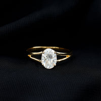 Oval Lab Grown Diamond Solitaire Ring in Split Shank