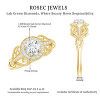 Vintage Inspired Engagement Ring with Lab Grown Diamond