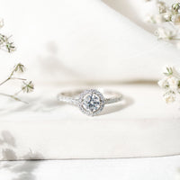 5MM Lab Grown Diamond Engagement Ring with Halo