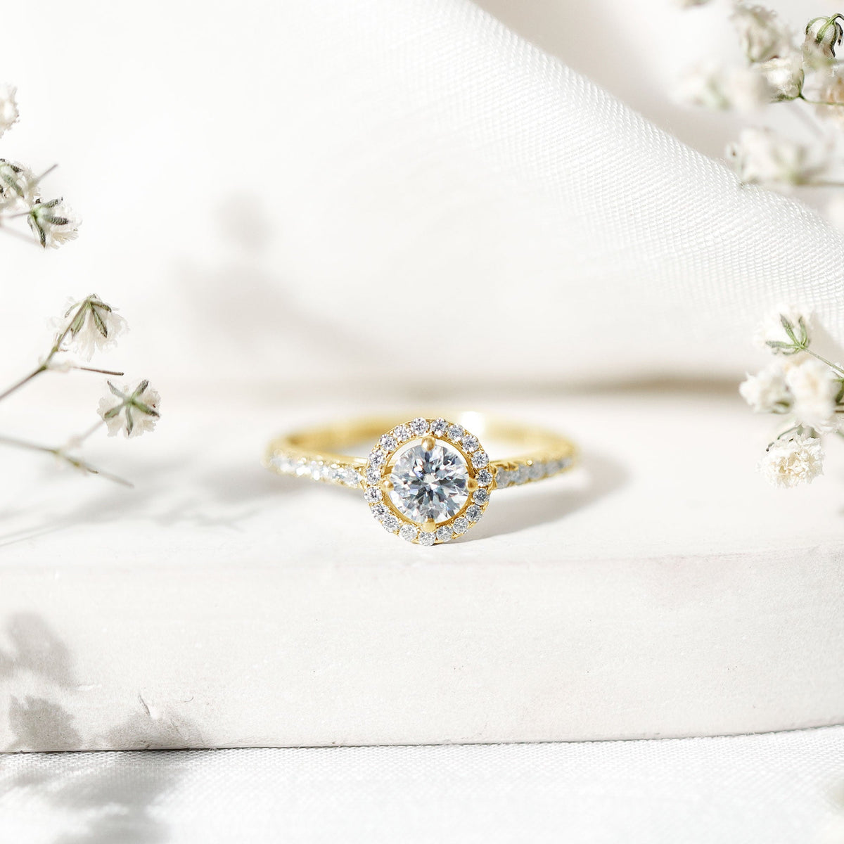 5MM Lab Grown Diamond Engagement Ring with Halo
