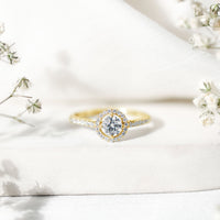 5MM Lab Grown Diamond Engagement Ring with Halo