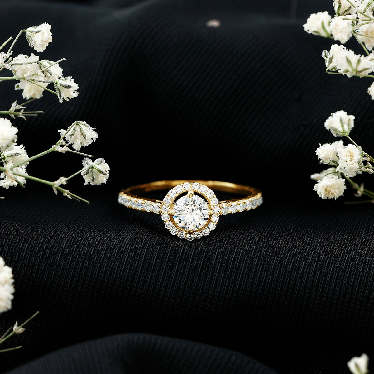 5MM Lab Grown Diamond Engagement Ring with Halo