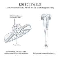 Classic Oval Shape Lab Grown Diamond Solitaire Engagement Ring
