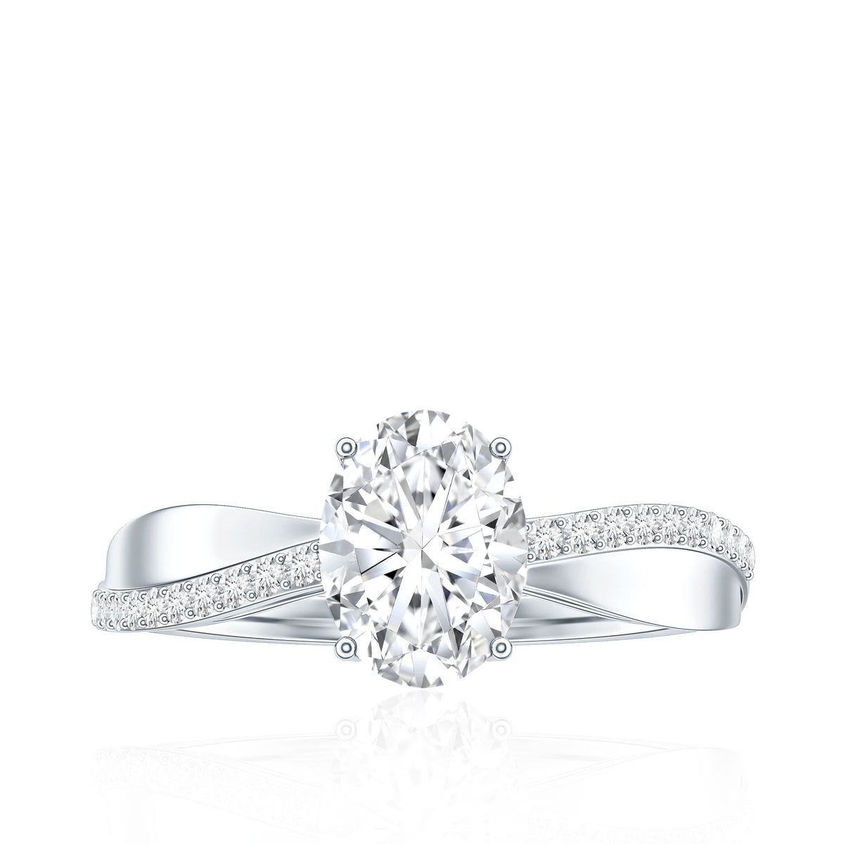 Classic Oval Shape Lab Grown Diamond Solitaire Engagement Ring