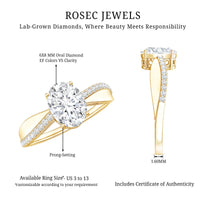 Classic Oval Shape Lab Grown Diamond Solitaire Engagement Ring