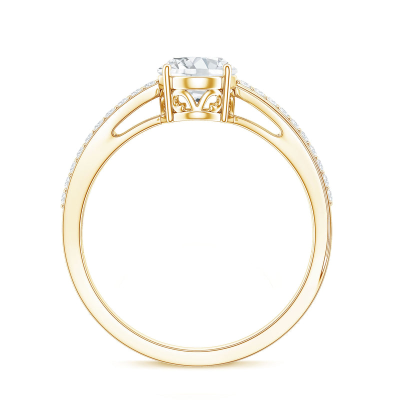 Classic oval-shaped lab-grown diamond solitaire engagement ring by Rosec Jewels featuring a sleek band and sparkling center stone.