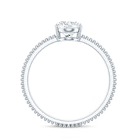Oval Shaped Lab Grown Diamond Solitaire Ring with Beaded Detailing
