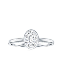Bezel Set Oval Lab Grown Diamond Solitaire Ring