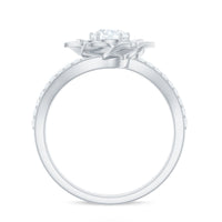 Lab Grown Diamond Nature Inspired Floral Bypass Ring