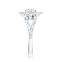 Lab Grown Diamond Nature Inspired Floral Bypass Ring