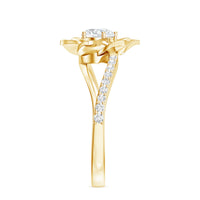 Lab Grown Diamond Nature Inspired Floral Bypass Ring
