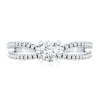 Solitaire Lab Grown Diamond Split Shank Engagement Ring