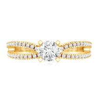 Solitaire Lab Grown Diamond Split Shank Engagement Ring