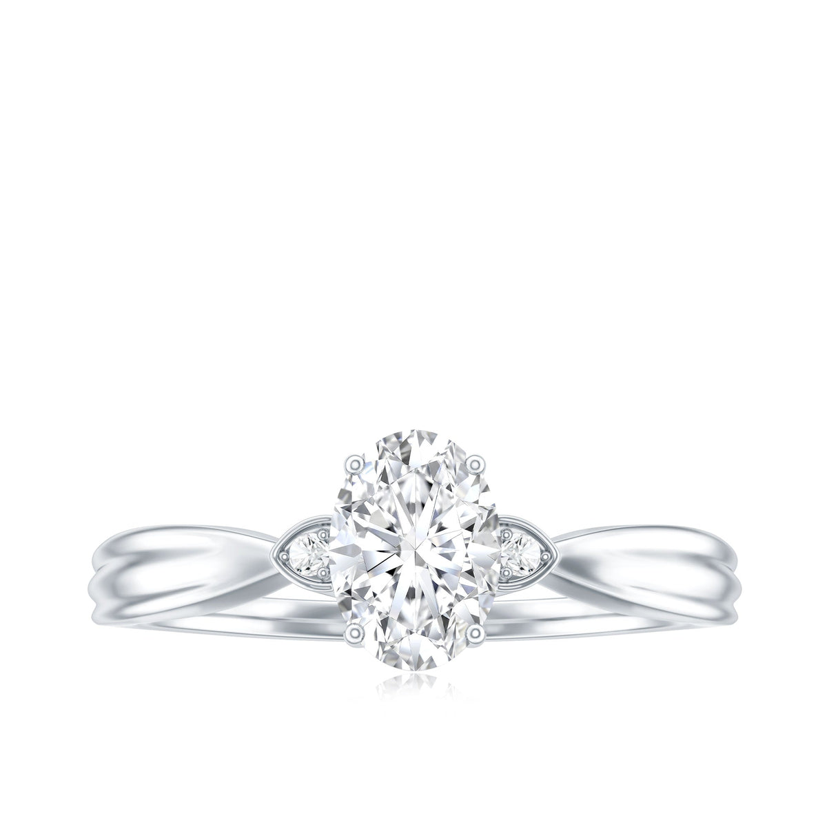 Oval Lab Grown Diamond Simple Solitaire Ring