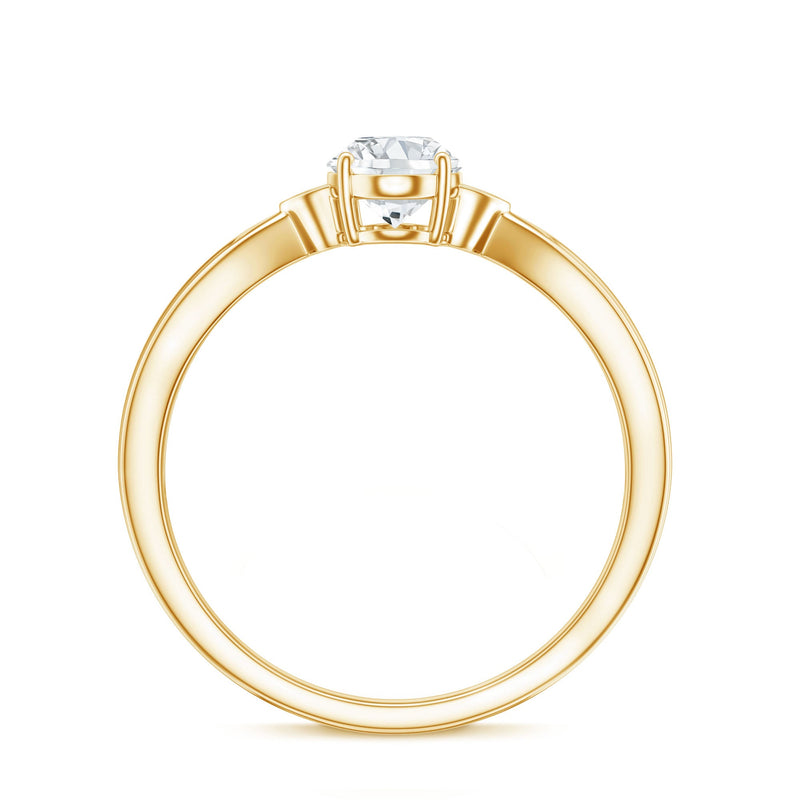 Oval lab-grown diamond solitaire ring by Rosec Jewels featuring a sleek band and a sparkling central diamond.