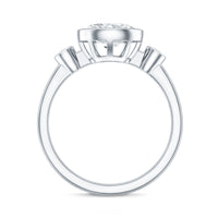 Bezel Set Oval Lab Grown Diamond East West Engagement Ring