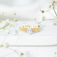 Oval Shape 1.2 Carat Lab Grown Diamond Filigree Engagement Ring