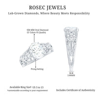 Antique Style Lab Grown Diamond Solitaire Engagement Ring