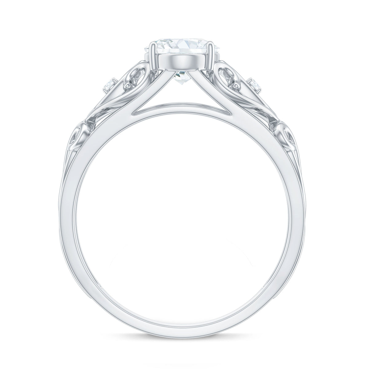 Antique Style Lab Grown Diamond Solitaire Engagement Ring