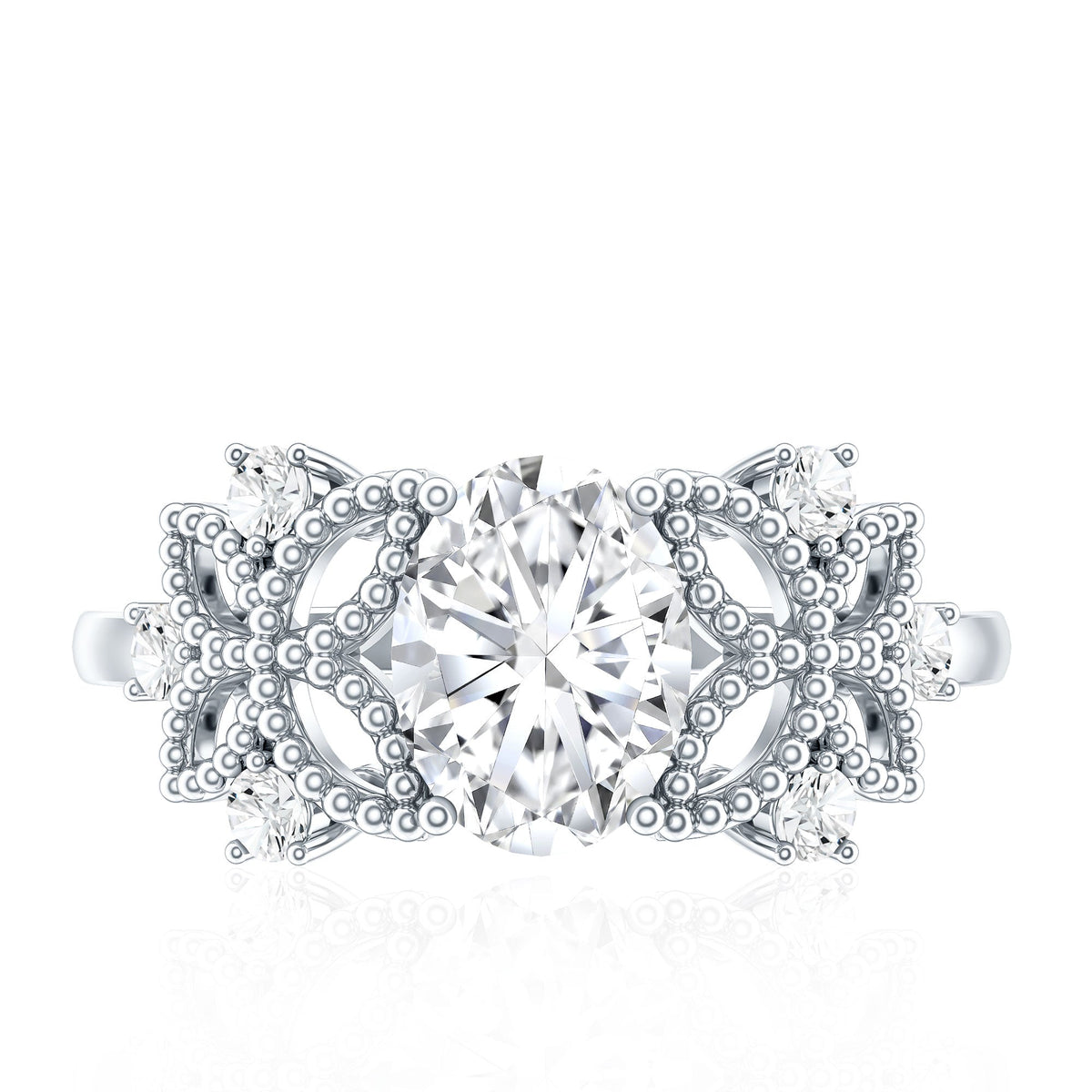 Nature Inspired Lab Grown Diamond Solitaire Engagement Ring