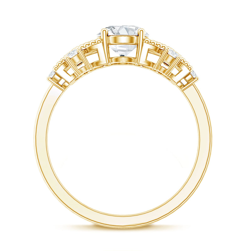 Nature-inspired lab-grown diamond solitaire engagement ring in rose gold by Rosec Jewels, featuring a central sparkling diamond.