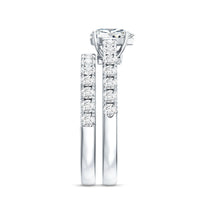 Minimal Pear Shape Lab Grown Diamond Wedding Ring Set