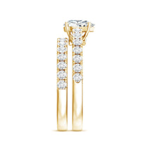 Minimal Pear Shape Lab Grown Diamond Wedding Ring Set