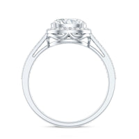 Oval Shape Lab Grown Diamond Engagement Ring with Halo