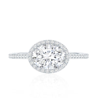 Oval Shape Lab Grown Diamond Engagement Ring with Halo