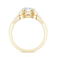 Oval Shape Lab Grown Diamond Engagement Ring with Halo