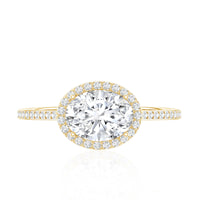 Oval Shape Lab Grown Diamond Engagement Ring with Halo