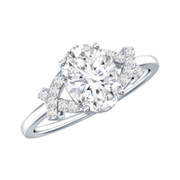 Oval Shape Lab Grown Diamond Solitaire Ring in Split Shank
