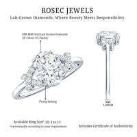Oval Shape Lab Grown Diamond Solitaire Ring in Split Shank