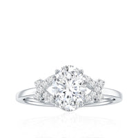 Oval Shape Lab Grown Diamond Solitaire Ring in Split Shank