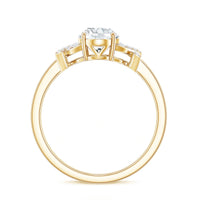 Oval Shape Lab Grown Diamond Solitaire Ring in Split Shank