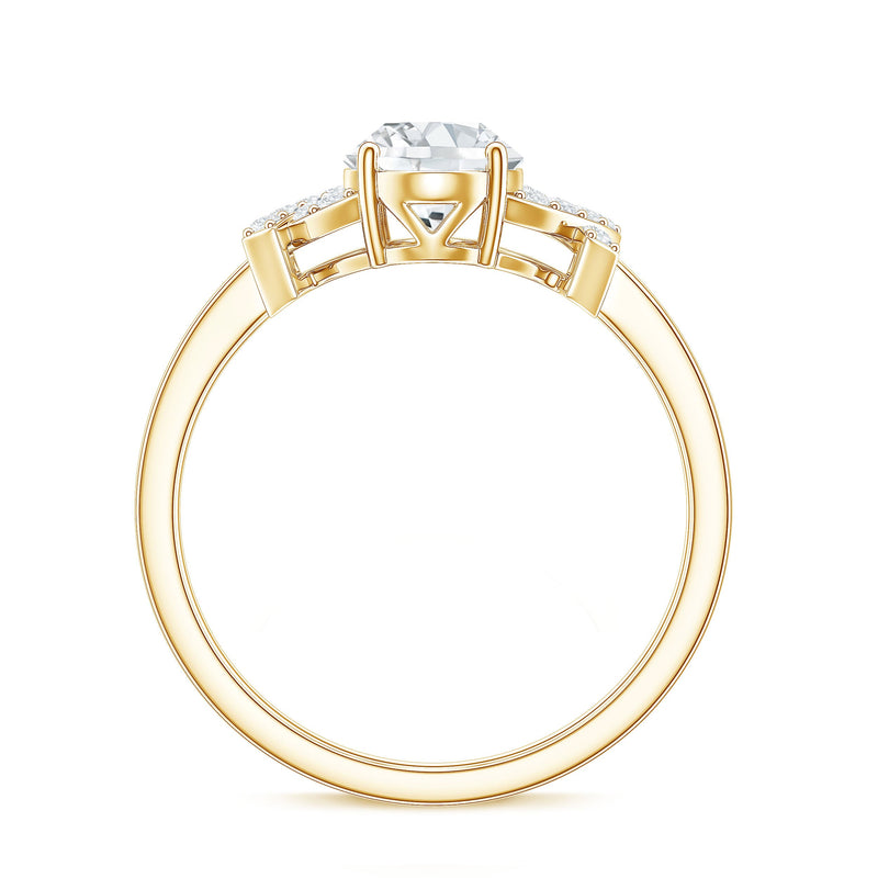 Oval shape lab-grown diamond solitaire ring with split shank setting by Rosec Jewels, showcasing the elegant design and sparkling gemstone.