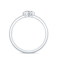 Heart Shape Lab Grown Diamond Solitaire Ring with Side Stones