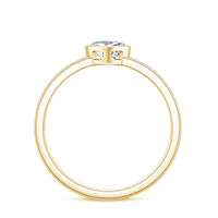 Heart Shape Lab Grown Diamond Solitaire Ring with Side Stones