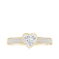 Heart Shape Lab Grown Diamond Solitaire Ring with Side Stones