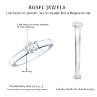 Minimal Lab Grown Diamond Solitaire Ring