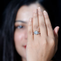 2 Carat Moissanite Floral Engagement Ring with Bypass Shank