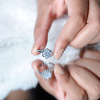 2 Carat Moissanite Floral Engagement Ring with Bypass Shank