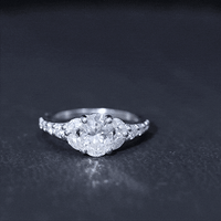 1.2 Carat Oval Moissanite Designer Engagement Ring in 14k Gold Plated Silver