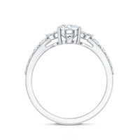 1.2 Carat Oval Moissanite Designer Engagement Ring in 14k Gold Plated Silver