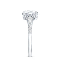 1.2 Carat Oval Moissanite Designer Engagement Ring in 14k Gold Plated Silver