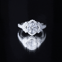 Certified 2 Carat Round Cut Moissanite Antique Engagement Ring