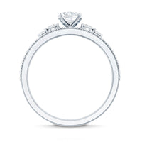 Certified Moissanite Designer Halo Engagement Ring in Gold Plated Silver