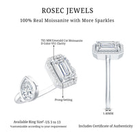 Women's Moissanite Two Stone Engagement Ring in Silver