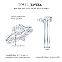 1.2 Carat Oval Shaped Moissanite East West Engagement Ring with Band