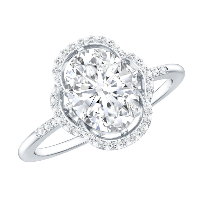 Vintage-inspired 2 Carat Moissanite engagement ring in silver with intricate detailing, crafted by Rosec Jewels.